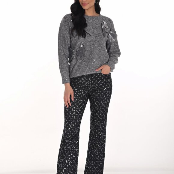 254905 Woven Pant in Charcoal and Silver by FRANK LYMAN - Picture 2 of 2